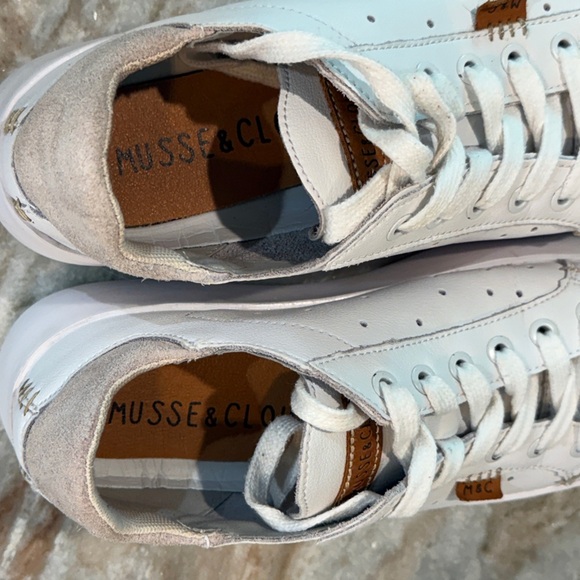 Women’s MUSSE & CLOUD Margot white leather sneakers- Size 10 - Picture 5 of 10